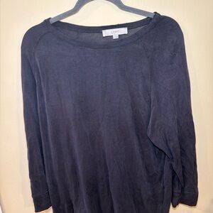 LOFT Women's Dark Gray Long Sleeve Tee
